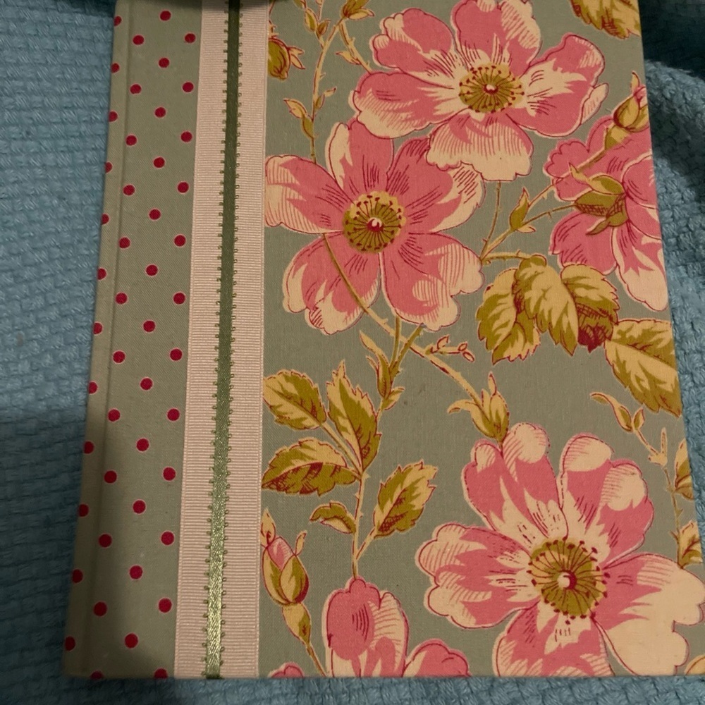 Floral Patterned Notebook with Pink and Green Design April Cornell 2005